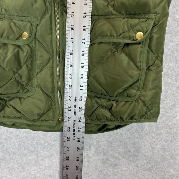 Woolrich Womens Quilted Down Puffer Vest Olive Green M Gorp Core Hiking Outdoor - Picture 4 of 11